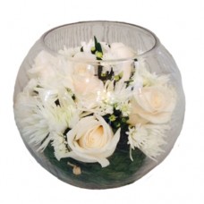 vase white floral bouquet 001